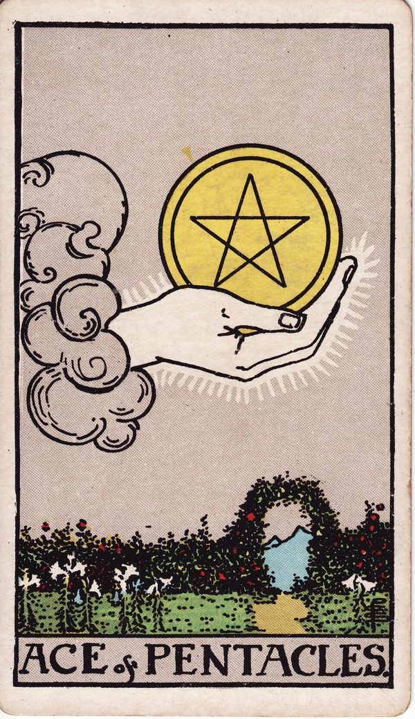 Ás de Ouros, ilustração de Pamela Colman Smith