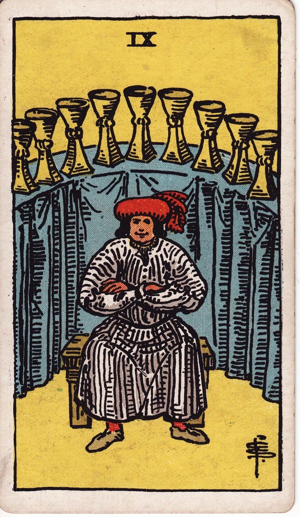 Nove de Copas, ilustração de Pamela Colman Smith
