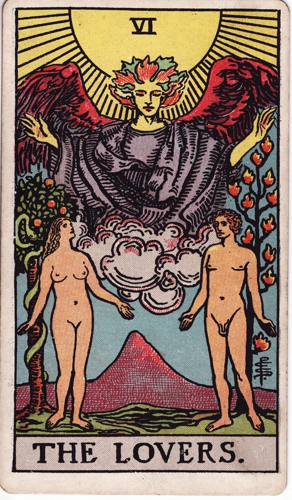 Os Enamorados, ilustração de Pamela Colman Smith