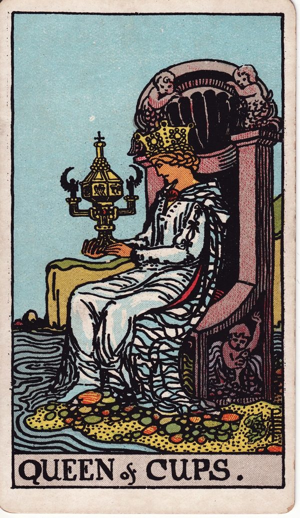Rainha de Copas, ilustração de Pamela Colman Smith