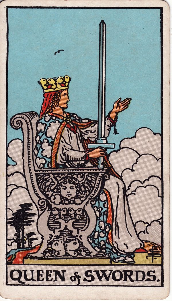 Rainha de Espadas, ilustração de Pamela Colman Smith